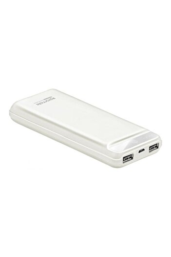 Promate QUANTUM-20 Ultra-Compact 20000mAh High Capacity Power Bank with Dual USB Ports - White