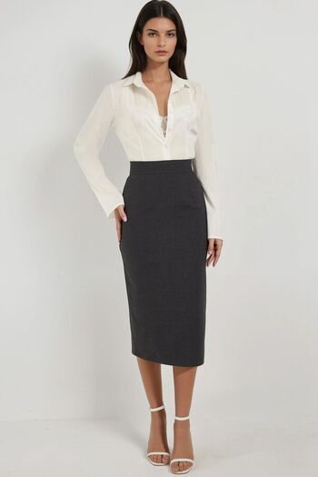 Hiccup High Waist Midi Skirt