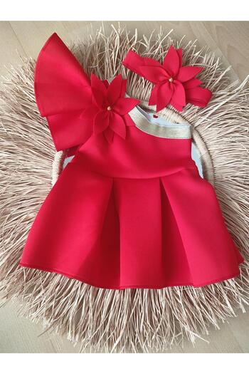 EBRU ÖZÖRGÜCÜ Girl's Red Floral Special Occasion Dress