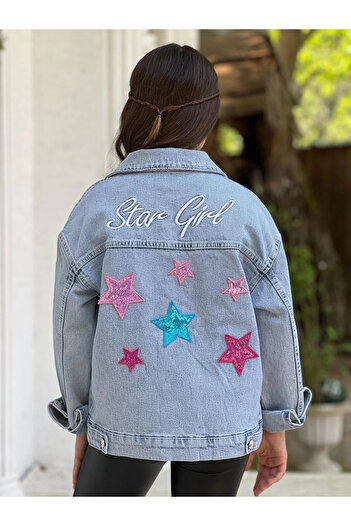 DUDOR KİDS Jachetă Daisy Denim Brodat Paiete Paiete Fete-suport festiv