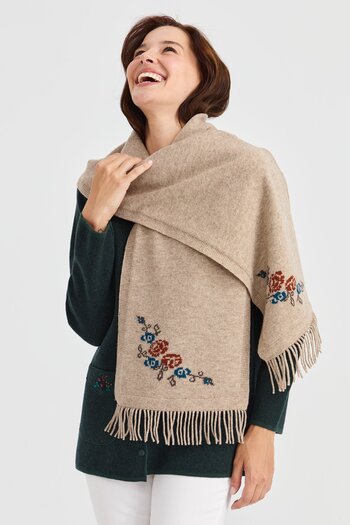 Desen Triko Tricotaj de damă, lână florală, camisol, bej