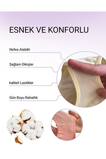 ALYA UNDERWEAR Chiloți hipster din bumbac - Lenjerie intima colorată și albă - Pachet de 10