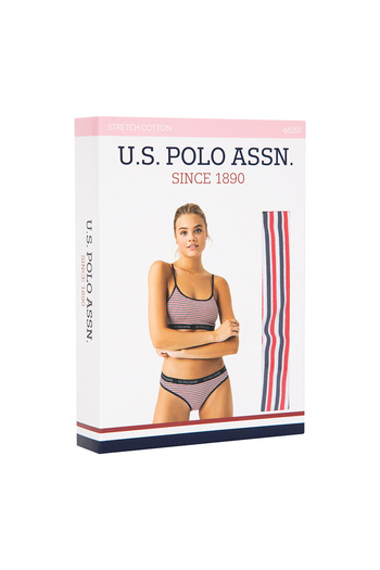 U.S. Polo Assn. Women's Navy Blue - Striped Bustier Slip Suit 66250
