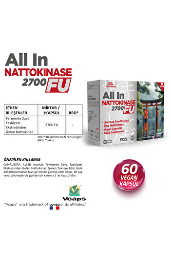 Camrusepa All in Nattokinase 2700 Fu |   Advantageous Pack of 2
