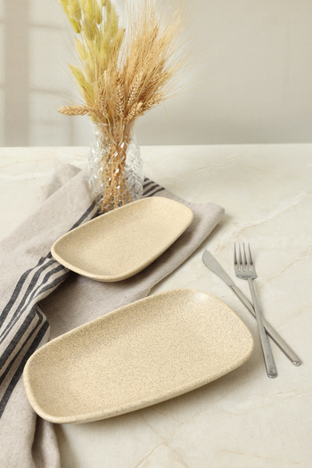 Keramika Matte Cream Tetra Boat Plate 21 cm 2 Pieces 039