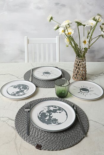 Keramika Black Shadow Nordic Pasta Plate 22 cm 4 Pieces 22981-82