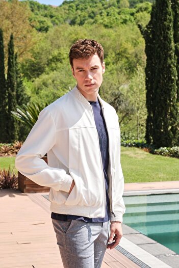 Morven Pánský kabát Stone Marfil Rixos Dynamic Fit Spring Bomber Coat