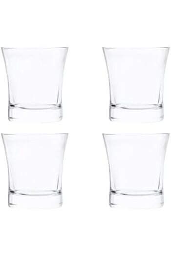 ALSAIF 4 pieces Glass cup set, designed with a wide opening and a stable base