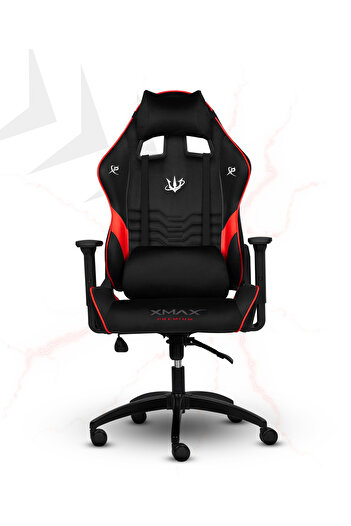 XMAX / Rio Terletmez Kısmi Derili Kadife Kumaş Kırmızı Siyah Gaming Oyuncu Koltuğu / 120 Kg Taşır