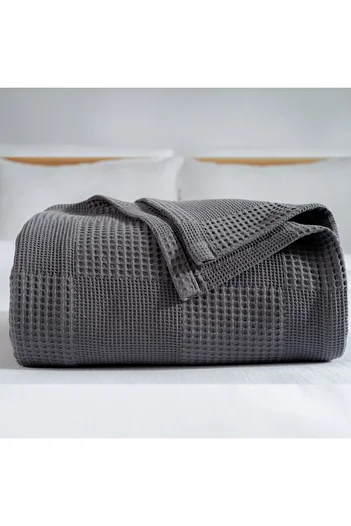 MYLASA HOME Waffle Pike Bedspread Single - 100% Cotton Lightweight 4 Season Use High Quality Pikes