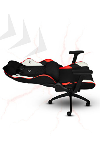 XMAX / Rio Terletmez Kısmi Derili Kadife Kumaş Kırmızı Siyah Gaming Oyuncu Koltuğu / 120 Kg Taşır