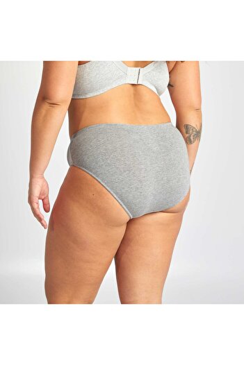 KIABI Pack of 3 stretch cotton briefs GREY