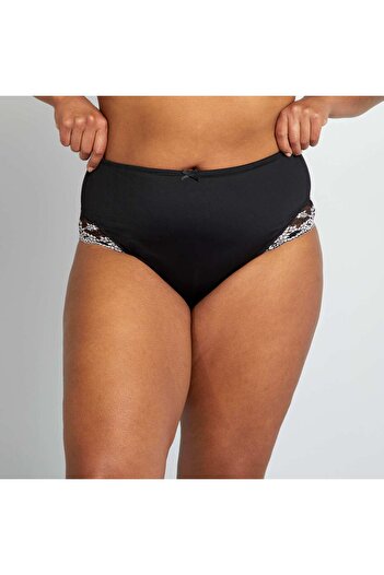 KIABI Microfibre and lace briefs black