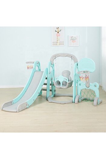 rexa Indoor Plastic Playground Kid Swing Slide and Swing Set