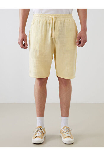 LC Waikiki Orange Comfortable Fit Men's Muslin Shorts