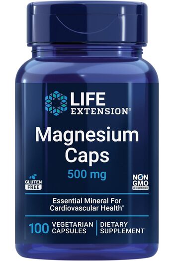 Life Extension Magnesium Caps, 500 mg, Magnesium Oxide, Citrate, and Succinate, Heart Health, Health