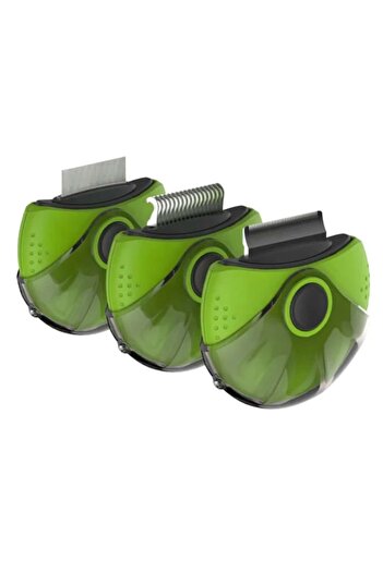 OEM Perie 3 în 1 pentru îngrijirea animalelor de companie, verde, 10 cm