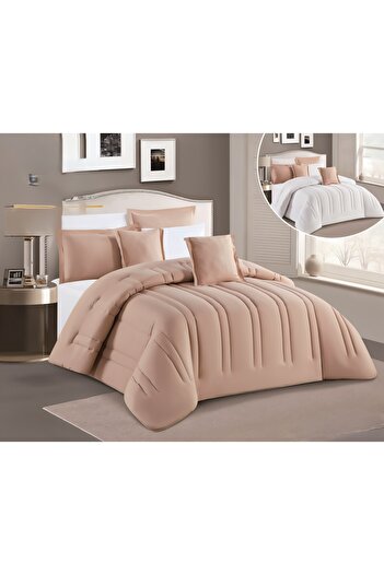 RedRosa Double bed sheet set, hotel print, double sided, to add beauty to your room decor, 8 pieces, quilt size 260x240 cm