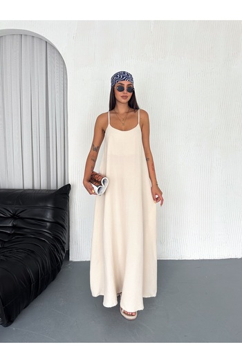 02Lady Fashion Βαμβακερό λουράκι με επένδυση Aerobin Casual φόρεμα