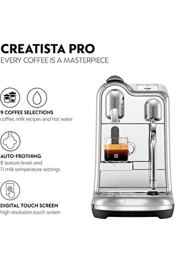 Nespresso Creatista Pro coffee machine by Nespresso, Stainless Steel - UAE Version