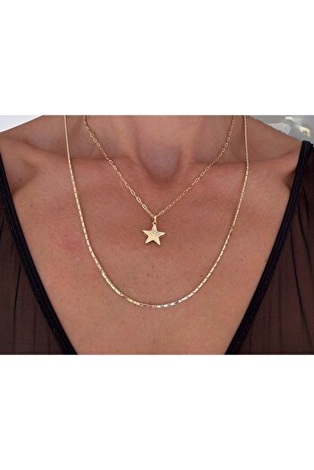 xUPING Altın Kaplama Minimal Plaka Kalp Kolye Kararmaz 14K Rengindedir 45cm