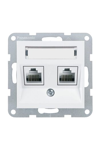 PANASONIC Mechanism Socket 2xCAT6 with Label Karre Plus 55 White