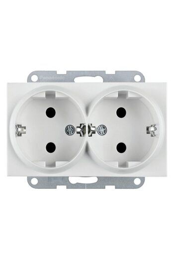 PANASONIC Double Schuko Socket Mechanism Karre Plus 55 Soft Touch Seashell