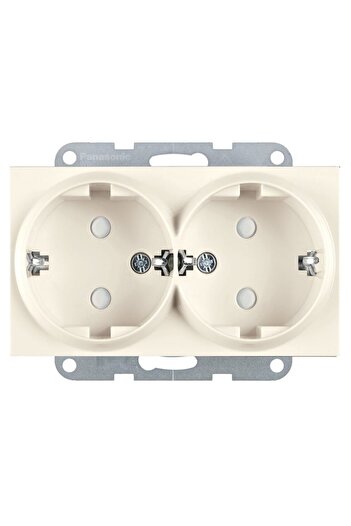 PANASONIC Mecanism priză Schuko dublă cu protecție pentru copii Karre Plus 55 Bej