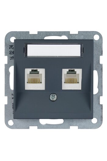 PANASONIC Socket Mechanism 2xCAT6 with Label Karre Plus 55 Soft Touch Night