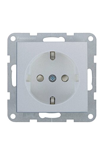 PANASONIC Schuko Socket Mechanism with Child Protection and Quick Connect Karre Plus 55 Silver