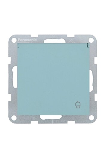 PANASONIC Schuko Socket Mechanism with Protective Cover Karre Plus 55 Soft Touch Turquoise