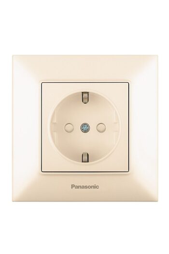 PANASONIC Socket Schuko 2P+E with Child Protection - Arkedia Slim Beige