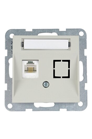 PANASONIC CAT6 Telephone Socket Mechanism with Label Karre Plus 55 Soft Touch Sandstone