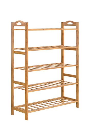 NOON 5-Tier Shoe Rack Organizer 49x23x67 cm 15 pairs of shoe Natural Bamboo