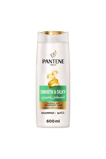 Pantene Pro-V Smooth And Silky Shampoo Sleeks Roughest Hair 600ml