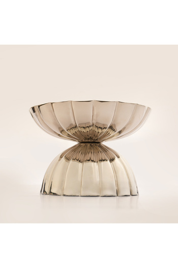LA MESA Metal Fruit Bowl 36*36*24.5Cm Large, Silver