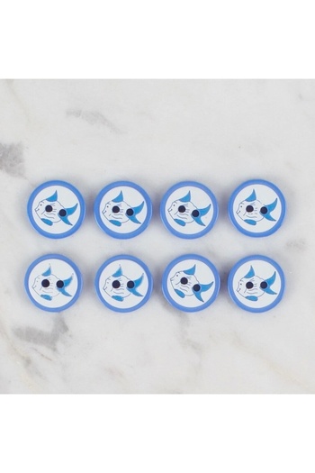 Theglobaltrade Loren Crafts Dark Blue 8-Piece Fish Button - 576