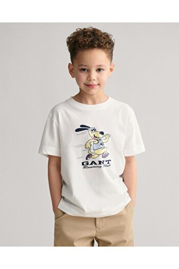Gant Kids Running Dog Print T-Shirt
