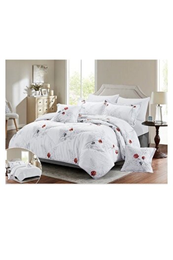 smart home Double-sided duvet set, 8-piece duvet, size 240x260 cm, filling (350 g/m²), microfiber