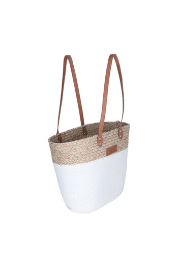 Alsaif Gallery Tramous Basket Bag Alsaif Gallery, 50×33 cm - Beige White