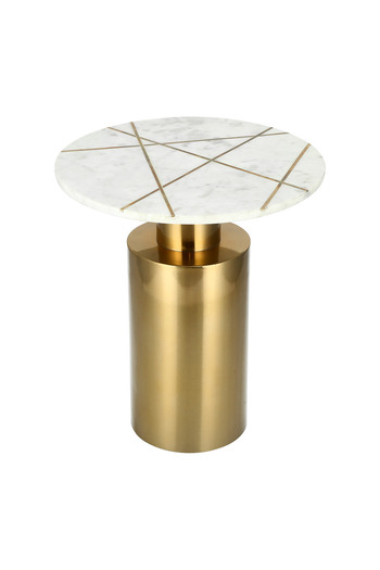 Generic MARBLE ROUND SIDE TABLE WITH STEEL