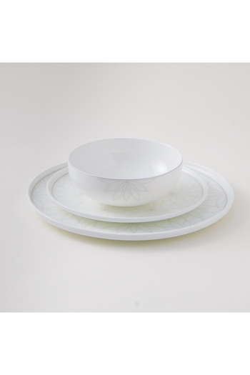 LA MESA 18pcs white porcelain dinner set with gold decal