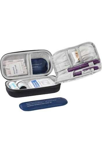 PROCASE Insulin Cooler Travel Case with 2 Ice Bag, Portable Diabetic Carrying Cooler Medicine Bag fo