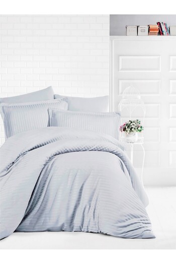 Pucioasa Thick damask bed linen 1 person, Grey