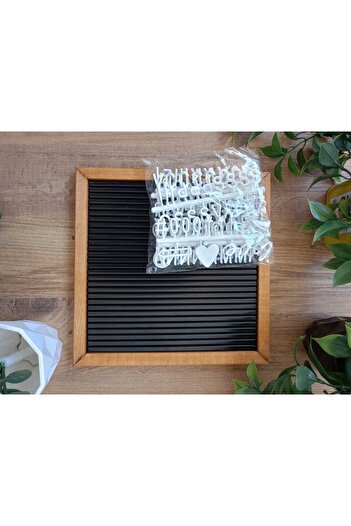 Wooden Factory Harfli Mesaj Panosu – Değiştirilebilir Yazı Tahtası - Fındık Ahşap Çerçeveli