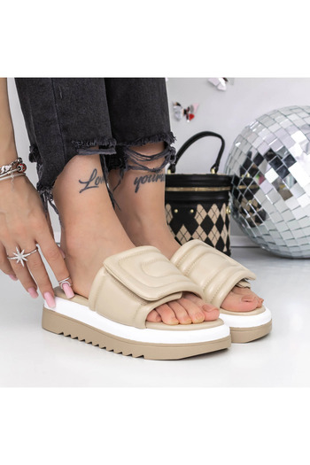 mei Papuci Dama cu Talpa Joasa 3GH22 Crem |