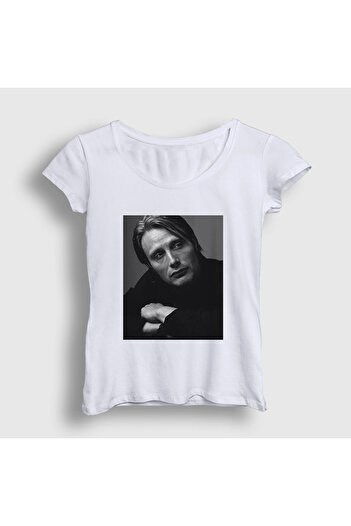 Presmono Γυναικείο λευκό μπλουζάκι Pose Mads Mikkelsen 555487tt