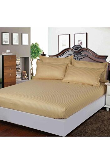 Pucioasa Damask bed cover set + 1 pillowcase, mattress 100x200cm, Beige (cappuccino)