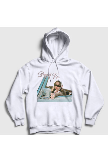 Presmono Unisex Λευκό Deja Vu Olivia Rodrigo Φούτερ με κουκούλα 553240tt