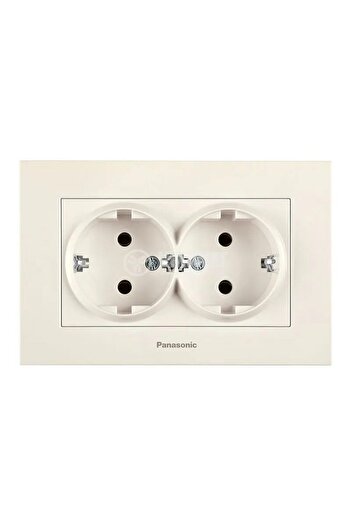 PANASONIC Double Schuko Socket Karre Plus Beige